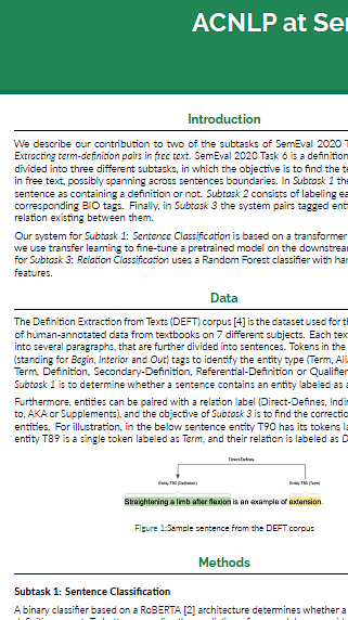 A Supervised Approach for Definition Extraction