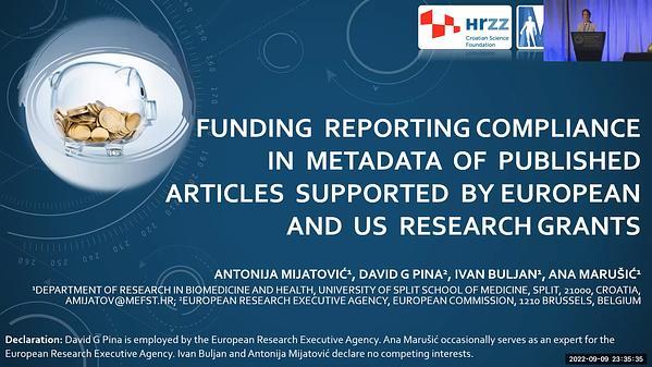 Funding Reporting Compliance in Metadata of Published Articles Supported by European and US Research Grants