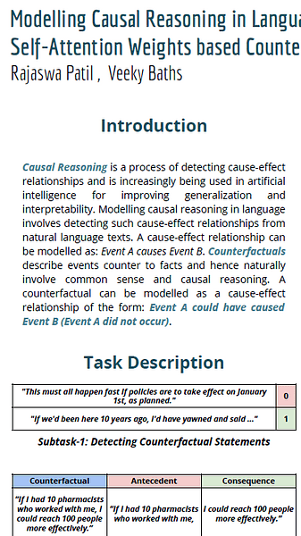 Modelling Causal Reasoning in Language with Multi-Head Self-Attention Weights Based Counterfactual Detection