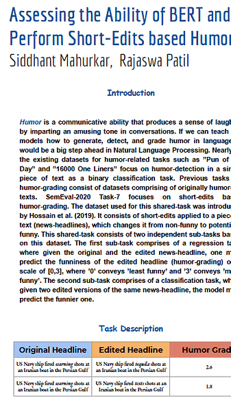 Assessing the Ability of BERT and Derivative Models to Perform Short-Edits based Humor Grading