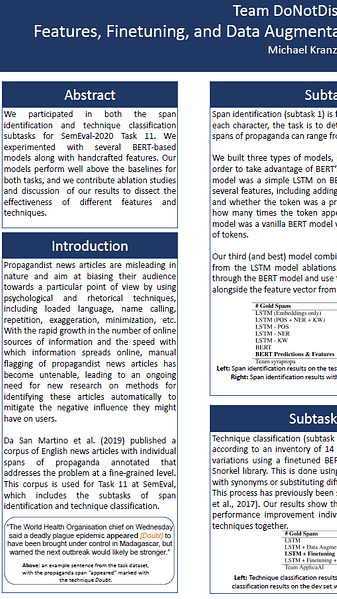 Features, Finetuning, and Data Augmentation in Neural for Propaganda Detection in News Articles