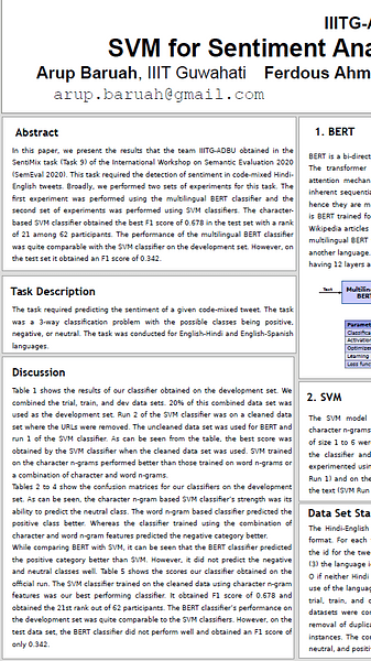 SVM for Sentiment Analysis of English-Hindi Code-Mixed Text