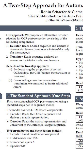 A Two-Step Approach for Automatic OCR Post-Correction