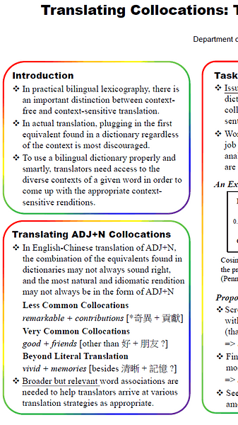 Translating Collocations: The Need for Task-driven Word Associations