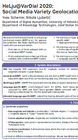 Social Media Variety Geolocation with BERT Models