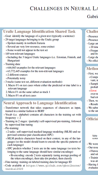 Challenges in Neural Language Identification: NRC at VarDial 2020