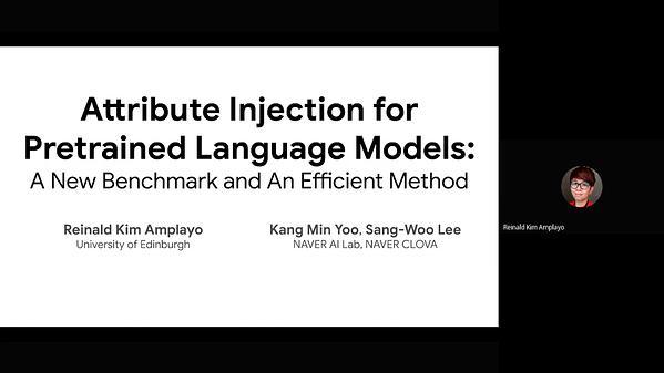 Attribute Injection for Pretrained Language Models: A New Benchmark and An Efficient Method