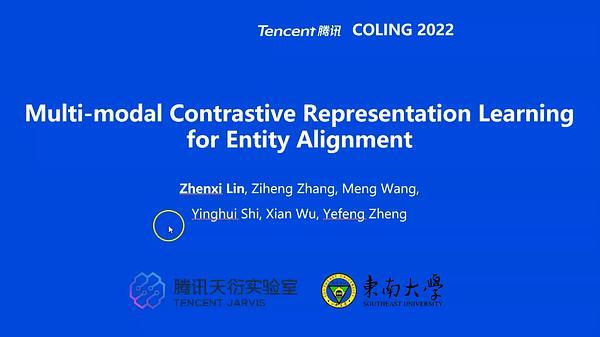 Multi-modal Contrastive Representation Learning for Entity Alignment