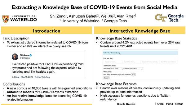 Extracting a Knowledge Base of COVID-19 Events from Social Media