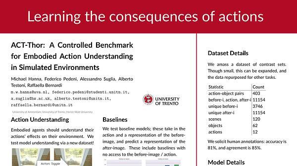 ACT-Thor: A Controlled Benchmark for Embodied Action Understanding in Simulated Environments