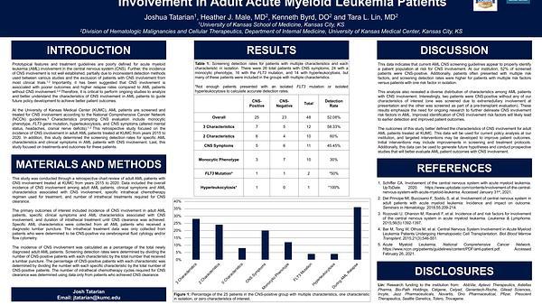 Central Nervous System Involvement in Adult Acute Myeloid Leukemia Patients