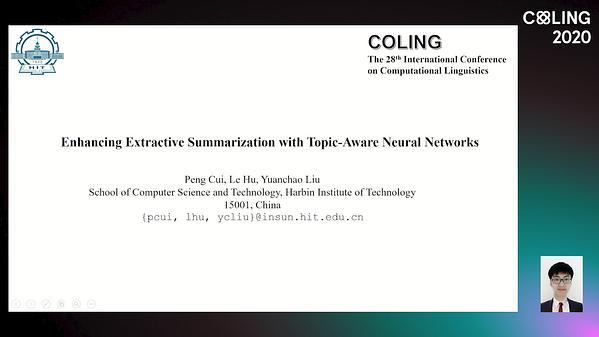 Enhancing Extractive Summarization with Topic-Aware Neural Networks