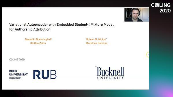 Variational Autoencoder with Embedded Student-t Mixture Model for Authorship Attribution