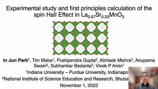 Experimental study and first principles calculation of the spin Hall Effect in La0.67Sr0.33MnO3