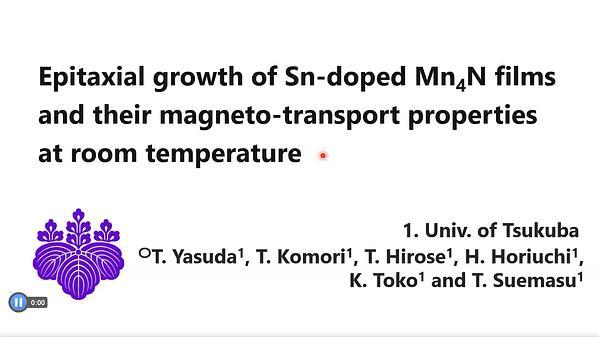 Epitaxial growth of Sn doped Mn4N films and their magneto