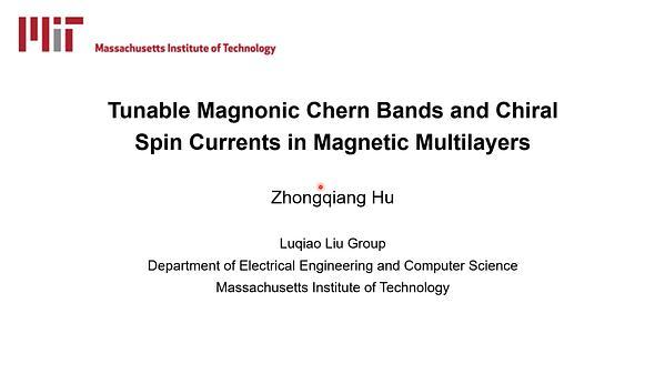 Tunable Magnonic Chern Bands and Chiral Spin Currents in Magnetic Multilayers