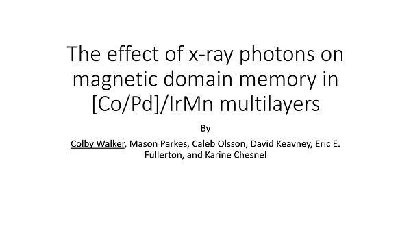 The effect of x ray illumination on magnetic domain memory in [Co/Pd] / IrMn multilayers