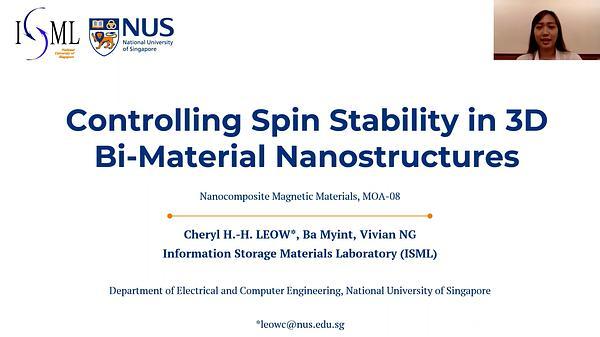 Controlling Spin Stability in Three Dimensional Bi