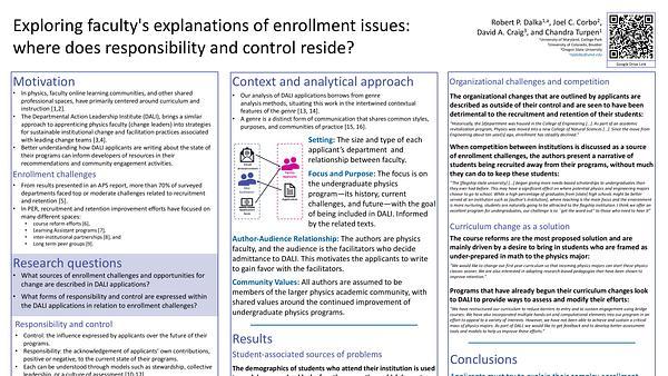 Exploring faculty's explanations of enrollment issues: where does responsibility and control reside?