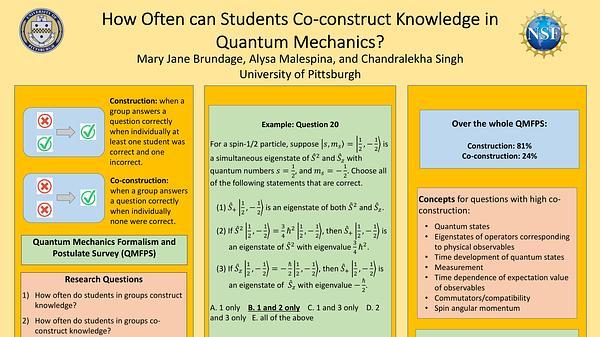 Peer interaction facilitates co-construction of knowledge related to quantum mechanics formalism and postulates