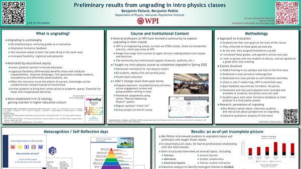 Preliminary results from ungrading in intro physics classes