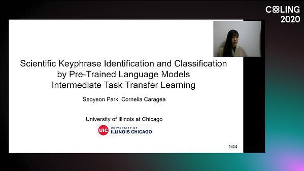 Scientific Keyphrase Identification and Classification by Pre-Trained Language Models Intermediate Task Transfer Learning