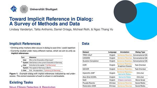 Towards Implicit References in Dialog