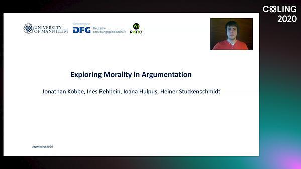 Exploring Morality in Argumentation