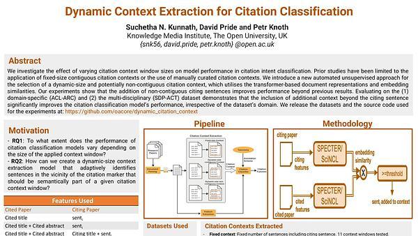 Dynamic Context Extraction for Citation Classification