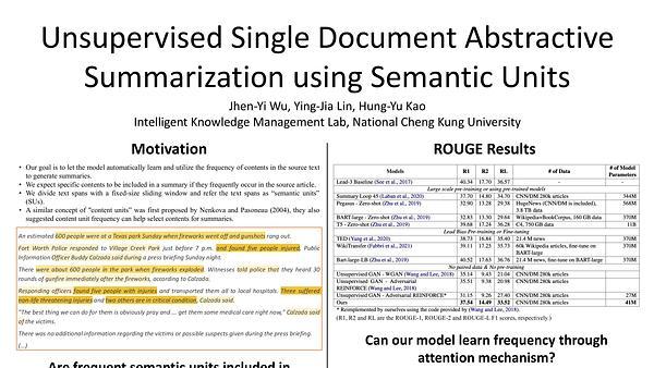 Unsupervised Single Document Abstractive Summarization using Semantic Units