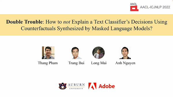 Double Trouble: How to not explain a text classifier's decisions using counterfactuals synthesized by masked language models?