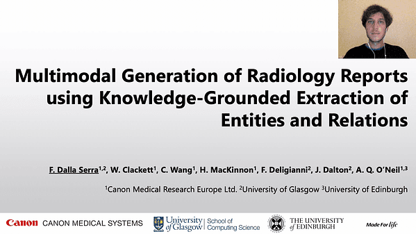 Multimodal Generation of Radiology Reports using Knowledge-Grounded Extraction of Entities and Relations