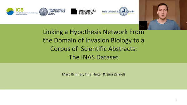 Linking a Hypothesis Network From the Domain of Invasion Biology to a Corpus of Scientific Abstracts: The INAS Dataset