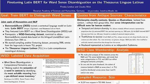 Finetuning Latin BERT for Word Sense Disambiguation on the Thesaurus Linguae Latinae.