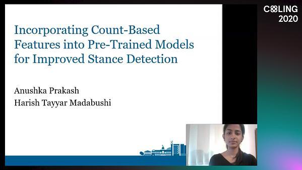 Incorporating Count-Based Features into Pre-Trained Models for
Improved Stance Detection