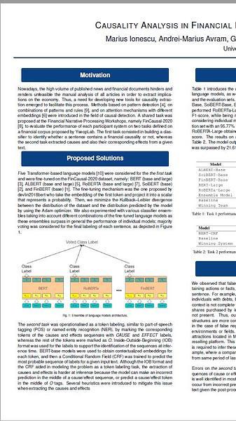 Causality Analysis in Financial Documents using Pretrained Language Models