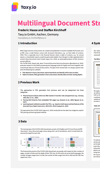 Multilingual Document Structure Extraction using Transfer Learning