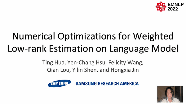 Numerical Optimizations for Weighted Low-rank Estimation on Language Models