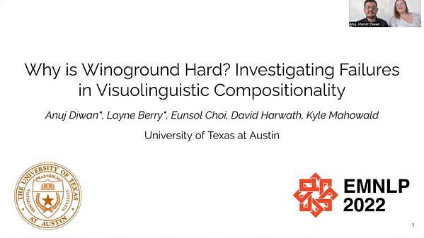 Why is Winoground Hard? Investigating Failures in Visuolinguistic Compositionality