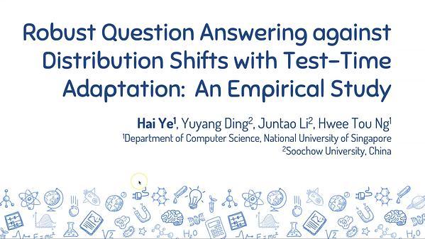 Robust Question Answering against Distribution Shifts with Test-Time Adaption: An Empirical Study