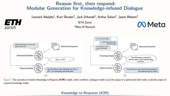Reason first, then respond: Modular Generation for Knowledge-infused Dialogue