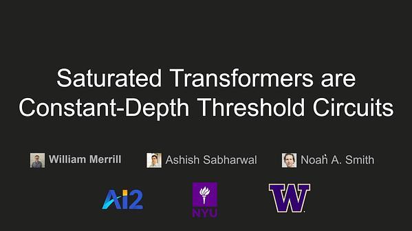 Saturated Transformers are Constant-Depth Threshold Circuits