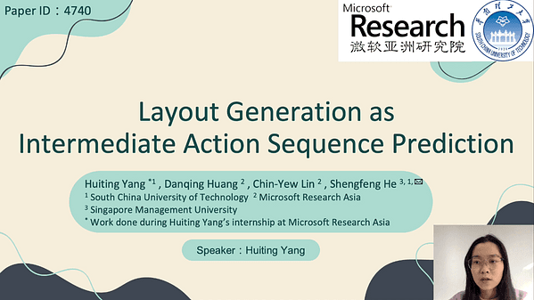 Layout Generation as Intermediate Action Sequence Prediction
