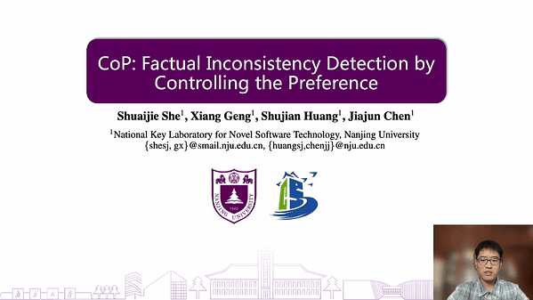 CoP: Factual Inconsistency Detection by Controlling the Preference