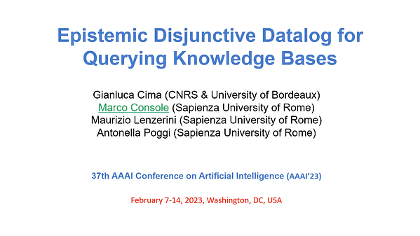Epistemic Disjunctive Datalog for Querying Knowledge Bases