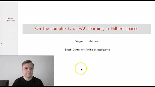On the complexity of PAC learning in Hilbert spaces