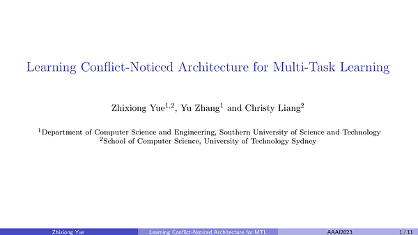 Learning Conflict-Noticed Architecture for Multi-Task Learning