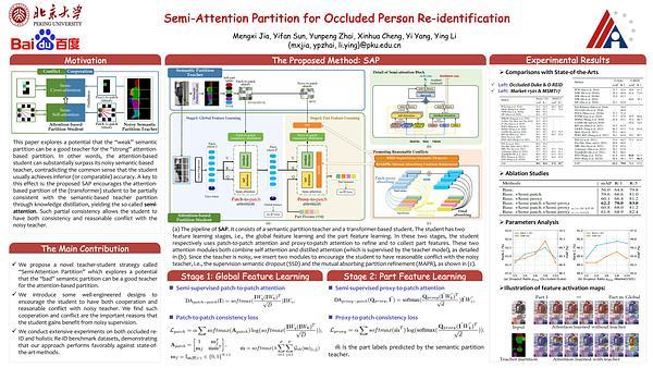 Semi-Attention Partition for Occluded Person Re-identification