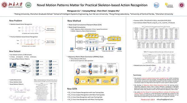 Novel Motion Patterns Matter for Practical Skeleton-based Action Recognition