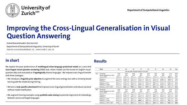 Improving the Cross-Lingual Generalisation in Visual Question Answering